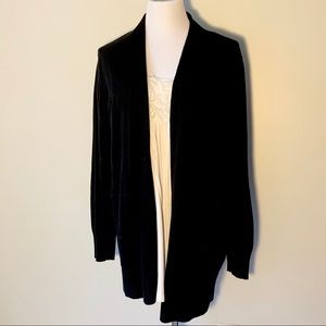 Lands end XL black knit cardigan
